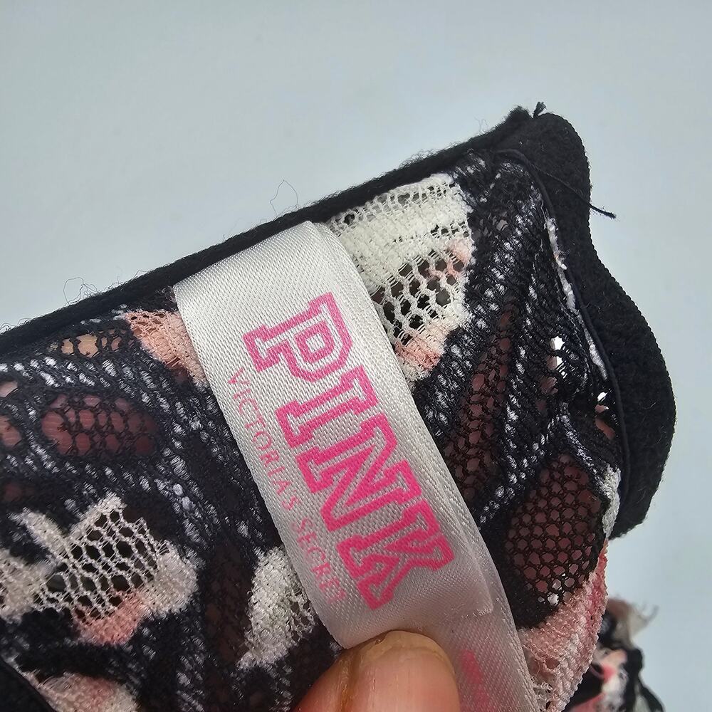Pink Victoria Secret Floral Racerback Bra size 34B - Picture 7 of 9